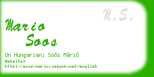mario soos business card